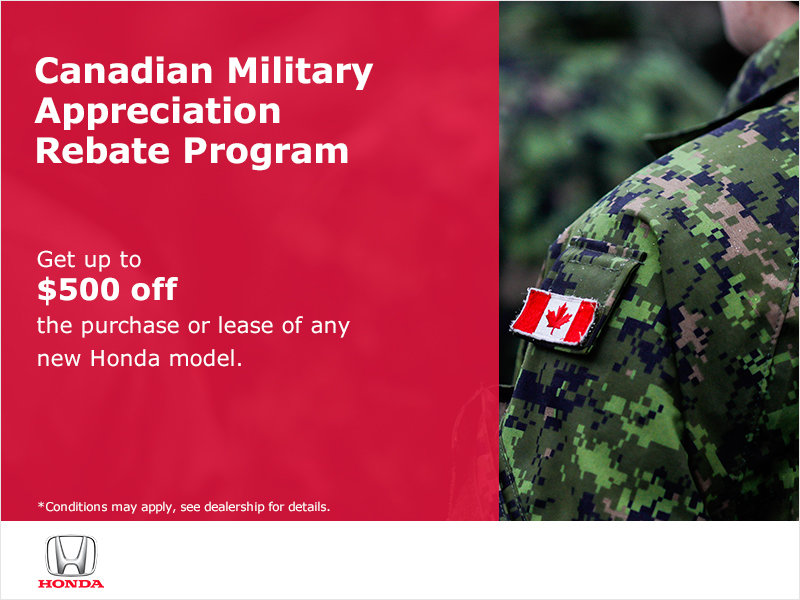 Appreciation Rebate Program Canadian Military