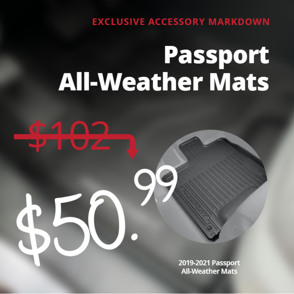 Passport All-Weather Mats in July  Bridgewater Honda