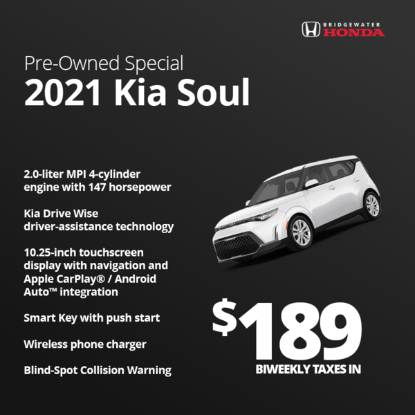 2021 Kia Soul Pre-Owned Special! | Bridgewater Honda