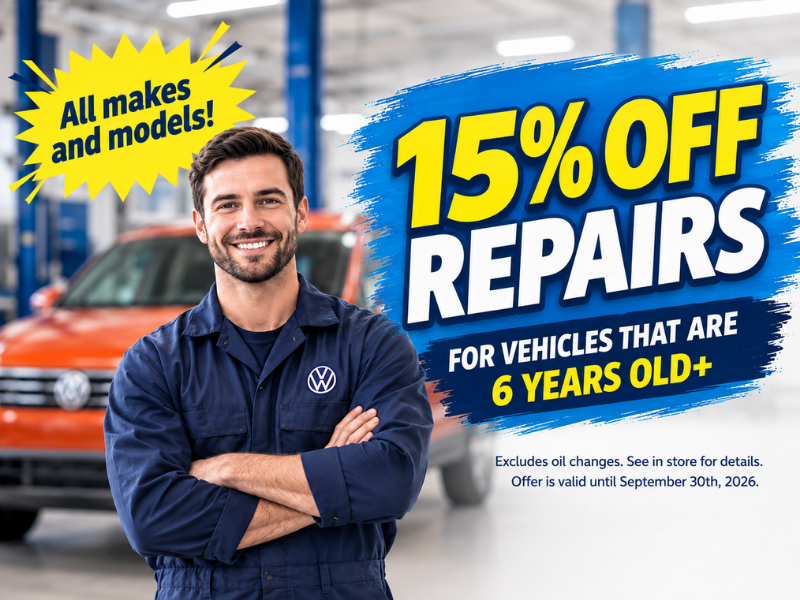 15% Off Repairs For Vehicles 6 Years And Older