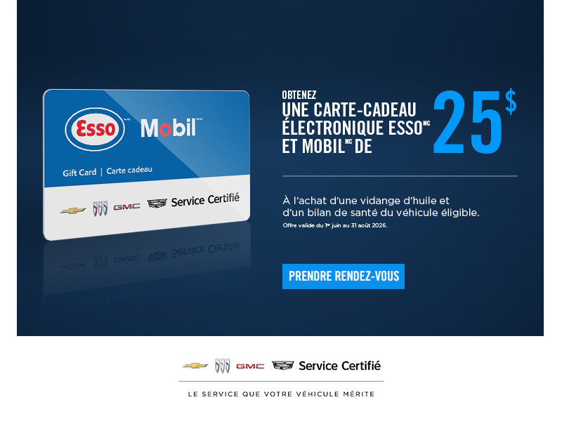 Carte-cadeau Esso et Mobil de 25$