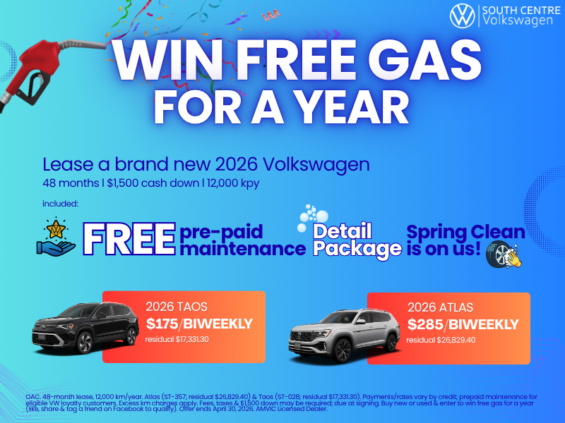 Win Free Gas for a Year! | 2026 VW Taos & Atlas Lease Exclusive