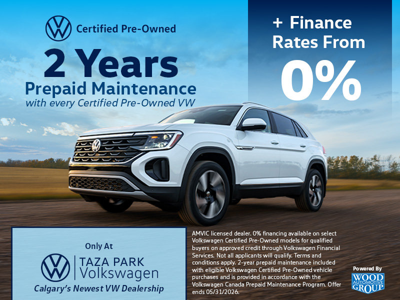 2 Years Prepaid Maintenance with All VW Certified Pre-Owned