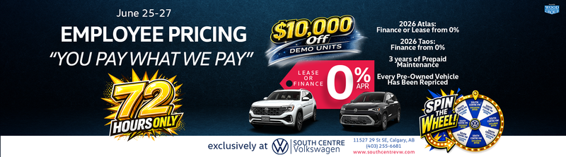 employee pricing at south centre vw