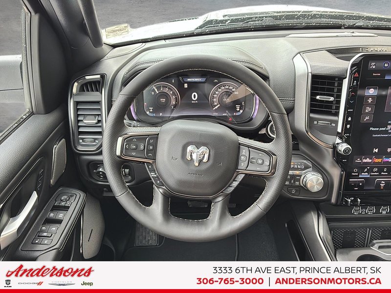 2026 Ram 1500 SPORT 5.7L HEMI V8 w/ eTorque / Dual-Pane Panoramic Sunroof / Leather-Faced Heated Seats