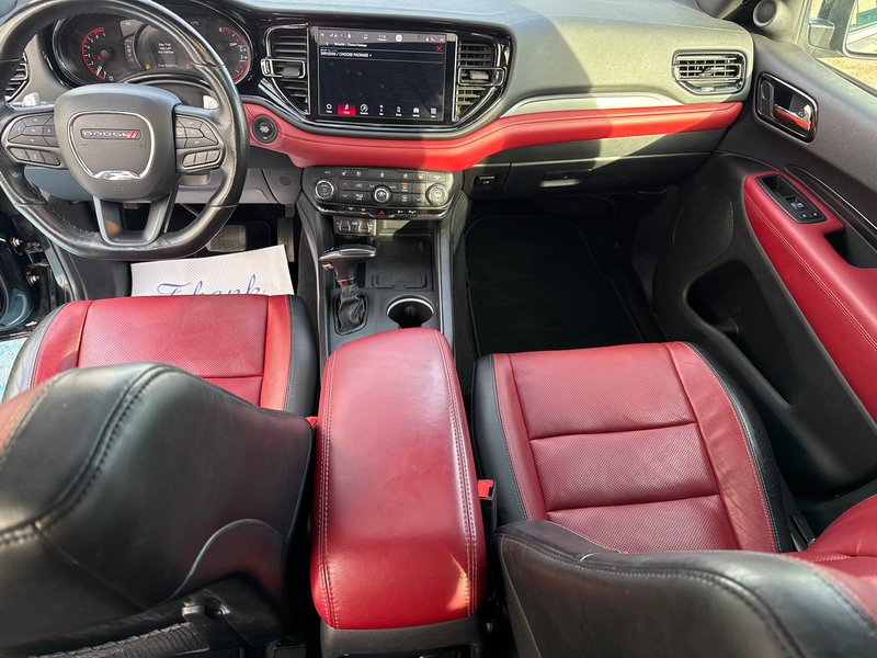 2021 Dodge Durango R/T with 5.7 hemi 400 HP Fully loaded limited package with red interior NAV, heated cooled seats, wireless charger station