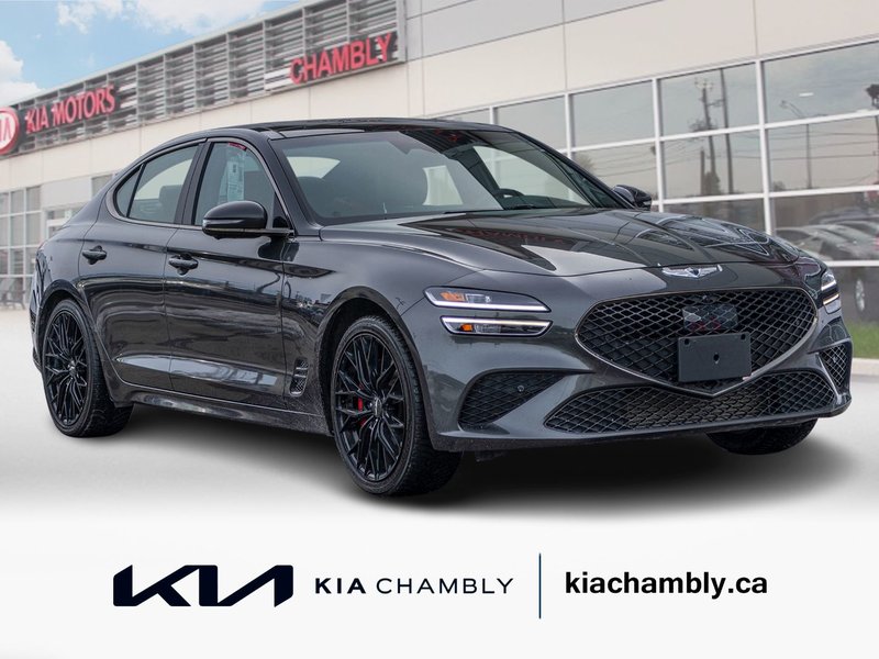 2023 GENESIS G70 3.3T SPORT AWD GRIS CUIR ROUGE WOW BAS KILO