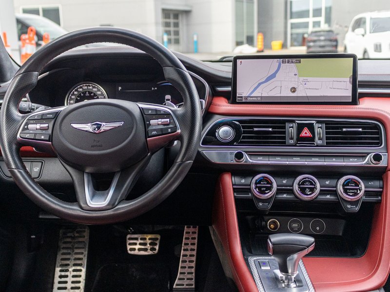 2023 GENESIS G70 3.3T SPORT AWD GRIS CUIR ROUGE WOW BAS KILO