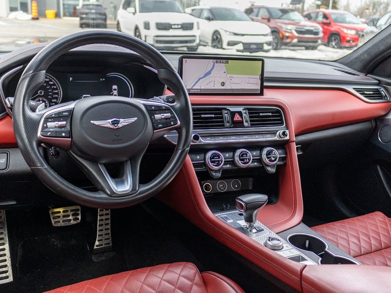 2023 GENESIS G70 3.3T SPORT AWD GRIS CUIR ROUGE WOW BAS KILO