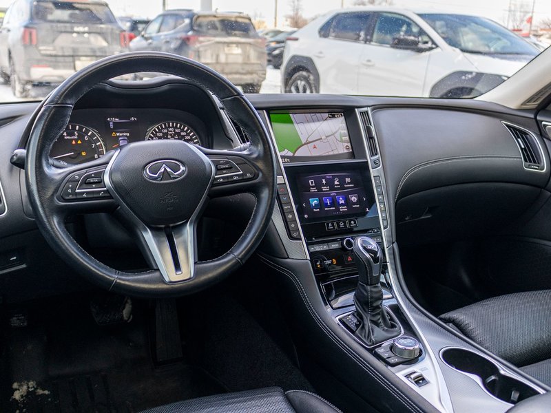 Infiniti Q50 S 3.0T AWD BLANC CUIR NOIR BAS KILO 2019