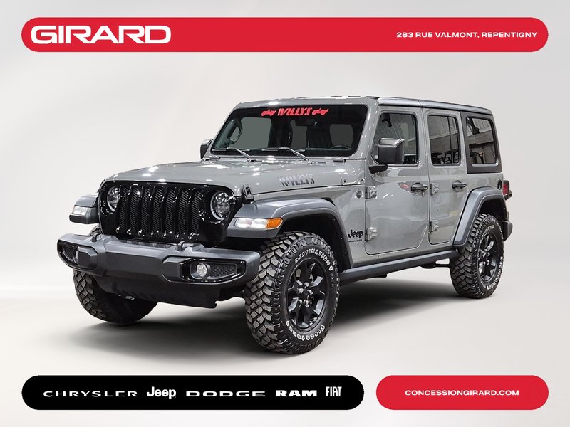 Jeep Wrangler Willys 2023 GARANTIE PROLONGEE**WILLYS**BAS KILO**NAV**WOW!!!