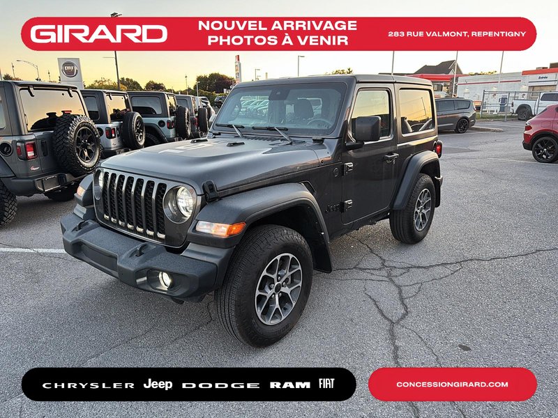 Jeep Wrangler Sport S 2024 BAS KM!!!**SPORT S**PHARES AUX DEL**PARE-BRISE GORILLA**