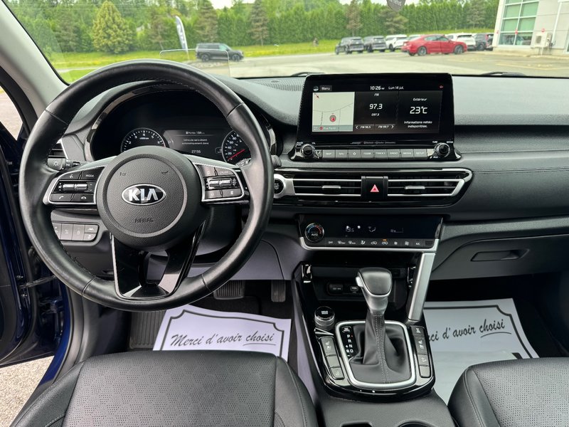 Kia Seltos SX Turbo AWD PNEUS D'HIVER DEMARREUR PAS ACCIDENTE 2021 INSPECTE+AFFICHAGE TETE HAUTE+SIEGES CHAUFFANTS ET VENTILES+CUIR+TOIT OUVRANT+GPS+RADIO SIRIUS