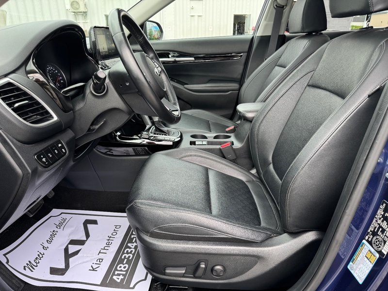 Kia Seltos SX Turbo AWD PNEUS D'HIVER DEMARREUR PAS ACCIDENTE 2021 INSPECTE+AFFICHAGE TETE HAUTE+SIEGES CHAUFFANTS ET VENTILES+CUIR+TOIT OUVRANT+GPS+RADIO SIRIUS