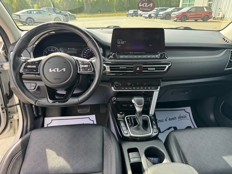 Kia Seltos SX Turbo AWD DEMARREUR TETE HAUTE GPS 2022 INSPECTE+SIEGES CHAUFFANTS ET VENTILES+CUIR+SIEGES ELECTRIQUE+VOLANT CHAUFFANT+MAGS 18+RADIO SIRIUS