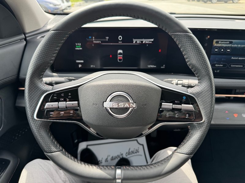 Nissan Ariya Engage TA VOLANT CHAUFFANT GPS PAS ACCIDENTE 2024 CONSIGNATION+AUTONOMIE 348 KM+CAMERA DE RECUL+SIEGES CHAUFFANTS+CLE INTELLIGENTE/DEMARRAGE BOUTON