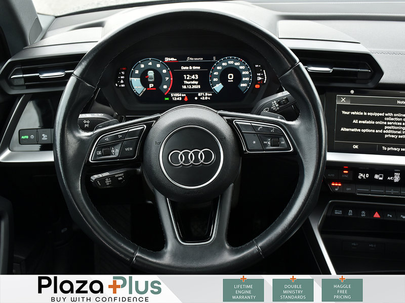 2024 Audi A3 SEDAN KOMFORT | QUATTRO | 201 HP | ANDROID AUTO & APPLE CARPLAY | HEATED FRONT SEATS |
