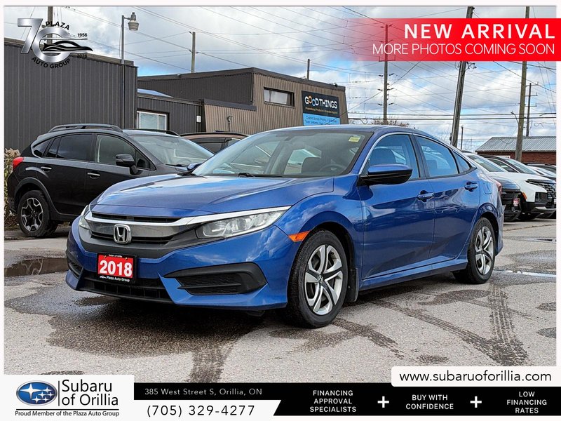 2018 Honda Civic Sedan LX | HEATED FRONT SEATS | ONE OWNER | APPLE CARPLAY AND ANDROID AUTO | BACKUP CAMERA |