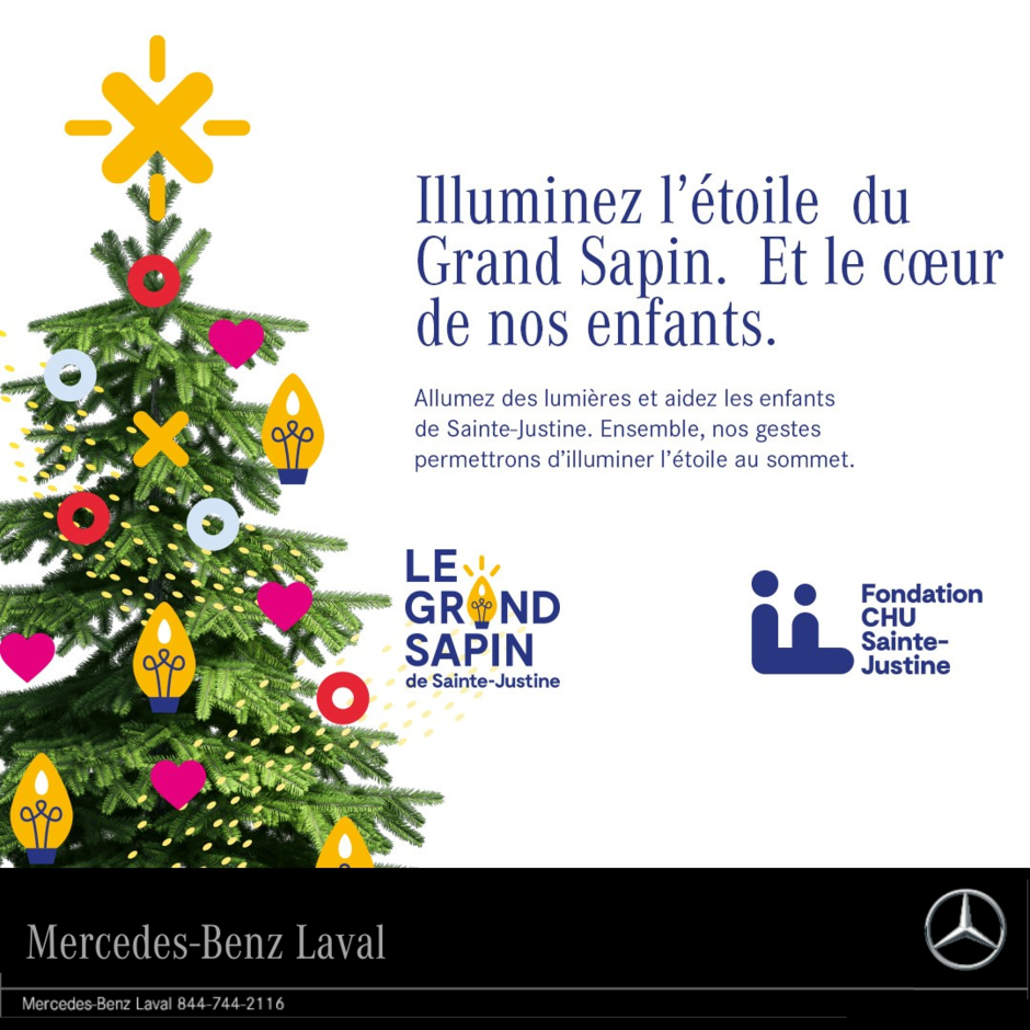 Mercedes-Benz Laval est fier de s’associer au Grand Sapin de Sainte-Justine