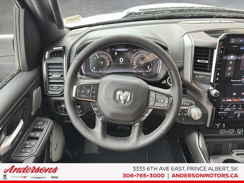 2026 Ram 1500 SPORT 5.7L HEMI V8 w/ eTorque / Dual-Pane Panoramic Sunroof / Leather-Faced Heated Seats