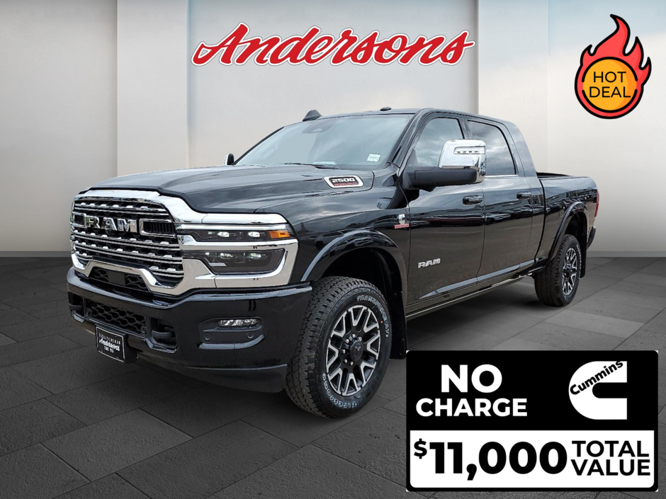 2026 Ram 2500 LIMITED LONGHORN 6.7L Cummins Diesel / Mega Cab / Surround View Camera