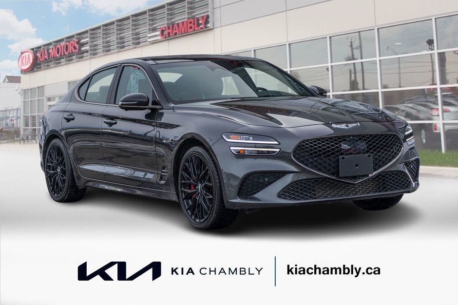 2023 GENESIS G70 3.3T SPORT AWD GRIS CUIR ROUGE WOW BAS KILO