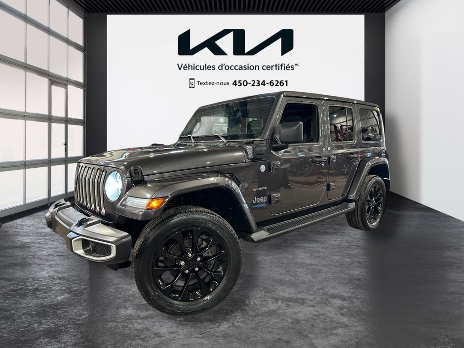 Jeep Wrangler 4xe Unlimited Sahara, 2 TOIS, 8 PNEUS, AUCUN ACCIDENT 2021 à Mirabel, Québec