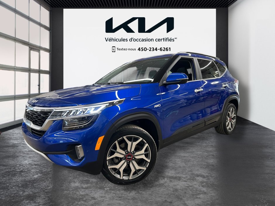 2023 Kia Seltos SX Turbo, JAMAIS ACCIDENTÉ, CUIR, TOIT, GPS, HUD in Mirabel, Quebec