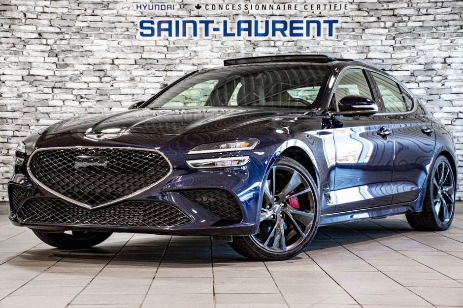 GENESIS G70 3.3T SPORT AWD 365 HP HEAD UP DISP CAM360 CUIR 2022 à Montréal, Québec