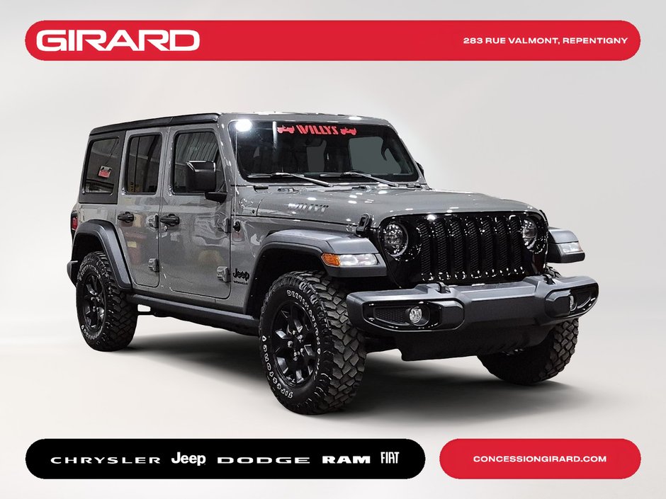 Jeep Wrangler Willys 2023 GARANTIE PROLONGEE**WILLYS**BAS KILO**NAV**WOW!!!