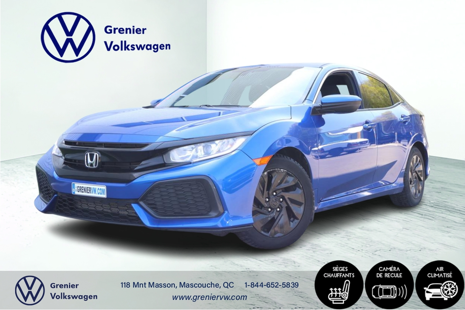 Honda Civic Hatchback LX, Caméra, Bluetooth, Jamais accidenté 2017 à Terrebonne, Québec - w940px