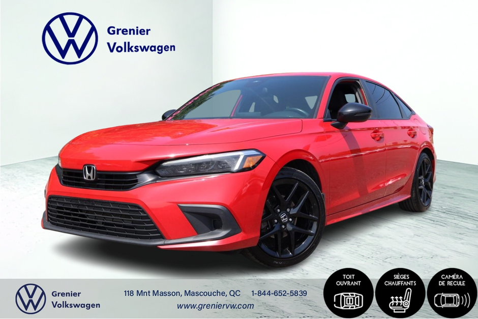 Honda Civic Sedan Sport, Jamais Accidenté, Toit, Clim. 2-zone 2022 à Mascouche, Québec - w940px