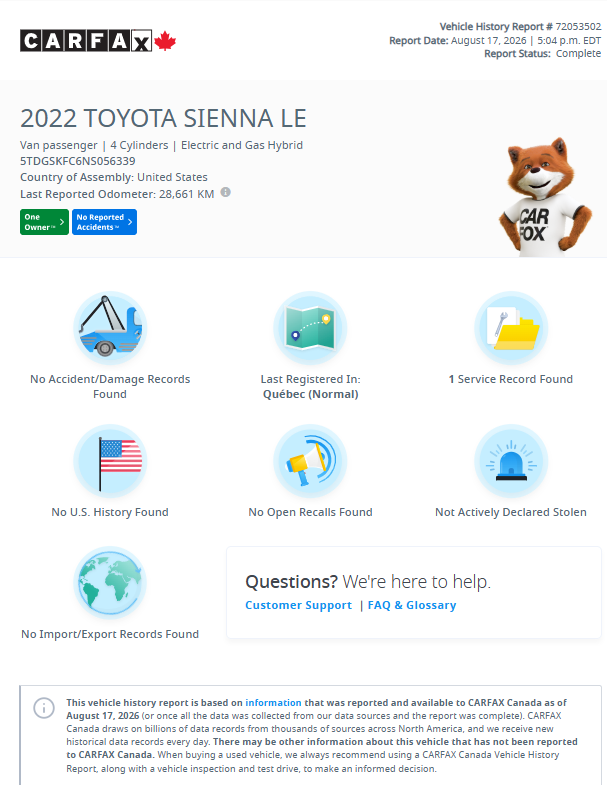 Toyota Sienna LE TI 8 places 2022-13