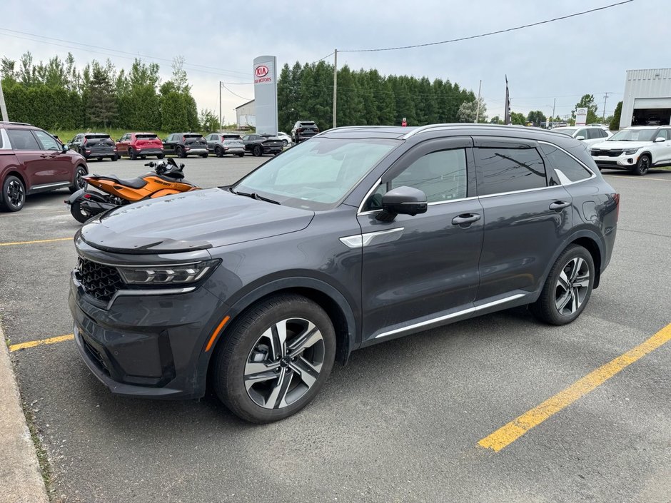 Kia Sorento Plug-In Hybrid PHEV SX AWD PNEUS D'HIVER DEMARREUR PAS ACCIDENTE 2023 INSPECTE+HITCH+INTERIEUR GRIS+CUIR+SIEGES ELECTRIQUES+HAYON INTELLIGENT+GPS+RADIO SIRIUS