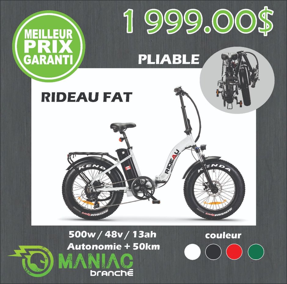 VÉLOS ÉLECTRIQUES SLANE RIDEAU 500W 48V 12ah 2021-0