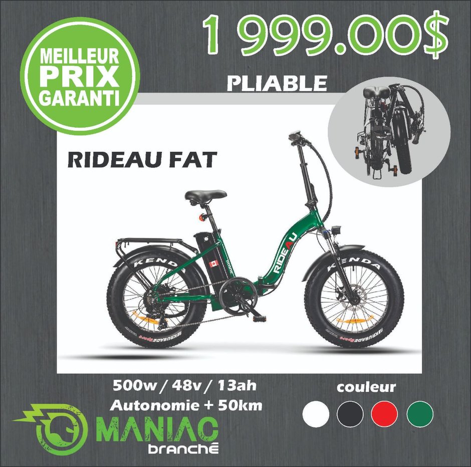 VÉLOS ÉLECTRIQUES SLANE RIDEAU 500W 48V 12ah 2021-0