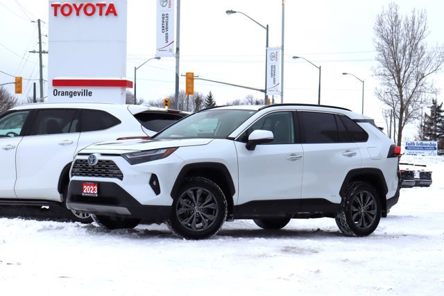 2023 Toyota RAV4 Limited Hybrid Electric AWD, Low KM!! Clean Carfax, Toyota Certified Used, Grey Leather Seats-0