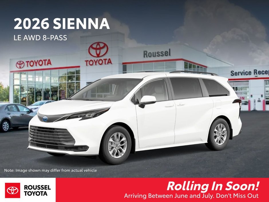 2026 Toyota Sienna Hybrid LE AWD 8 PASSENGER in Miramichi, New Brunswick
