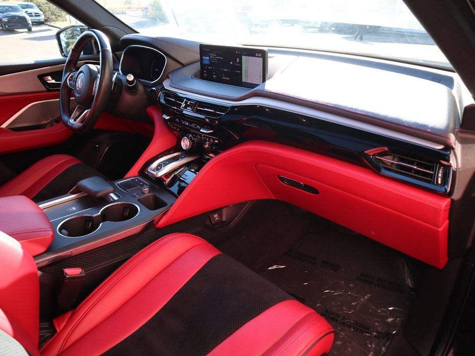 2022 Acura MDX A-SPEC IN BLACK EQUIPPED WITH A 3.5L V6 , SH AWD , 10SPD AUTO , DUAL EXHAUST , RED LEATHER HEATED/VENTED SEATS , PREMIUM AUDIO ,-23