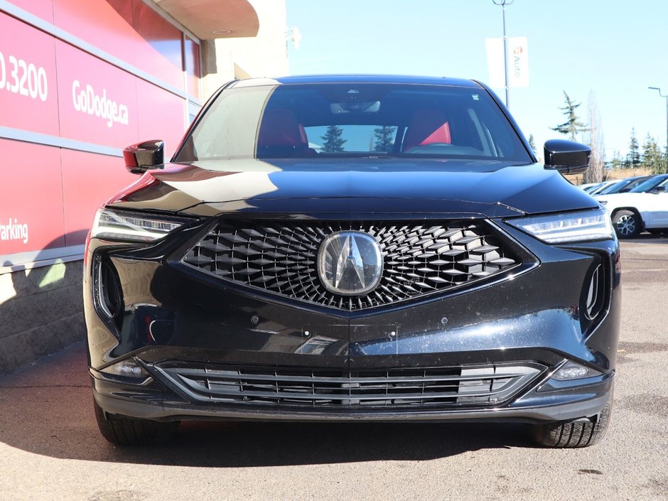 2022 Acura MDX A-SPEC IN BLACK EQUIPPED WITH A 3.5L V6 , SH AWD , 10SPD AUTO , DUAL EXHAUST , RED LEATHER HEATED/VENTED SEATS , PREMIUM AUDIO ,-1