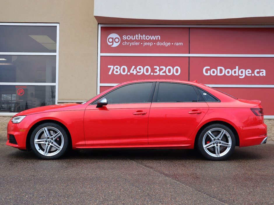 2018 Audi S4 SEDAN PROGRESSIV IN RED EQUIPPED WITH A 3.0L TURBO V6 , QUATTRO AWD , 8SPD AUTO , LEATHER HEATED SEATS , PREMIUM AUDIO , DUAL ZONE AC-6