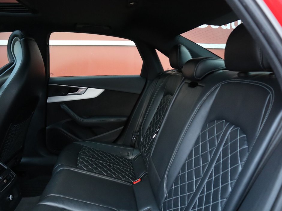 2018 Audi S4 SEDAN PROGRESSIV IN RED EQUIPPED WITH A 3.0L TURBO V6 , QUATTRO AWD , 8SPD AUTO , LEATHER HEATED SEATS , PREMIUM AUDIO , DUAL ZONE AC-19