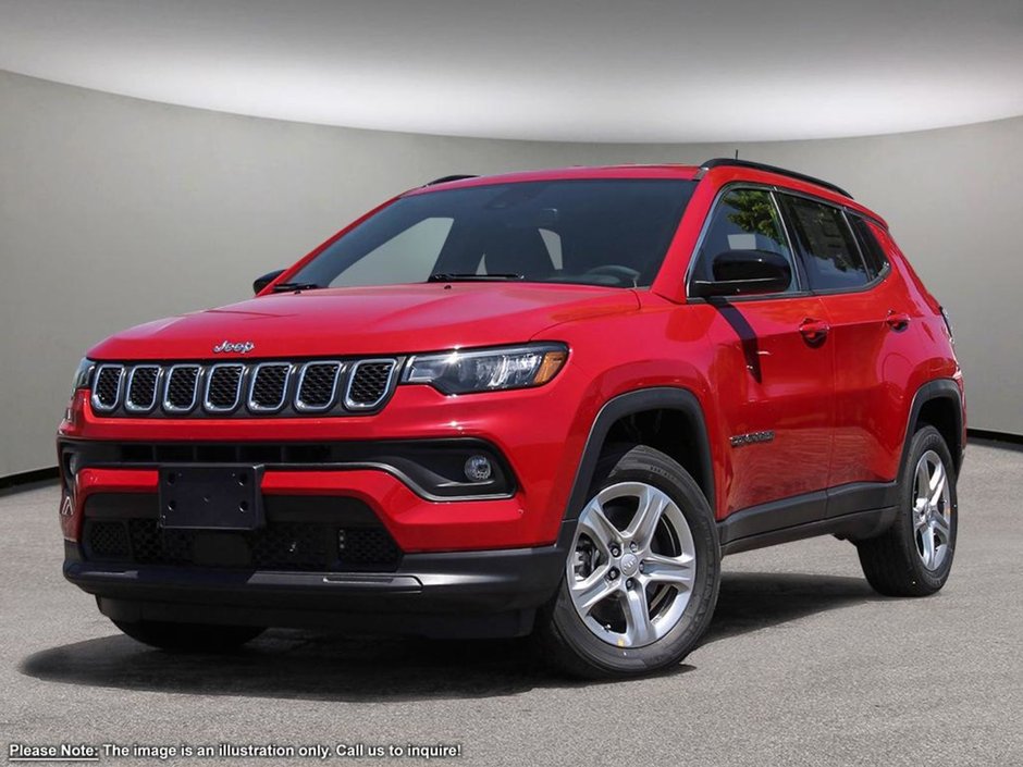 2024 Jeep Compass NORTH IN RED HOT PEARL EQUIPPED WITH A 2.0L TURBO I4 , 4X4 , 8SPD AUTO , POWER LIFTGATE , 10.1INCH TOUCHSCREEN W/NAV , POWER DRI-0