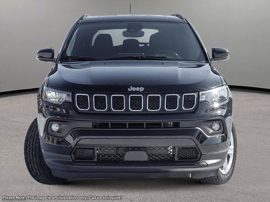 2024 Jeep Compass NORTH IN DIAMOND BLACK EQUIPPED WITH A 2.0L TURBO I4 , 4X4 , 8SPD AUTO , TERRAIN MGMT , FCW , ACTIVE LANE MGMT , BACKUP CAM , AU-1