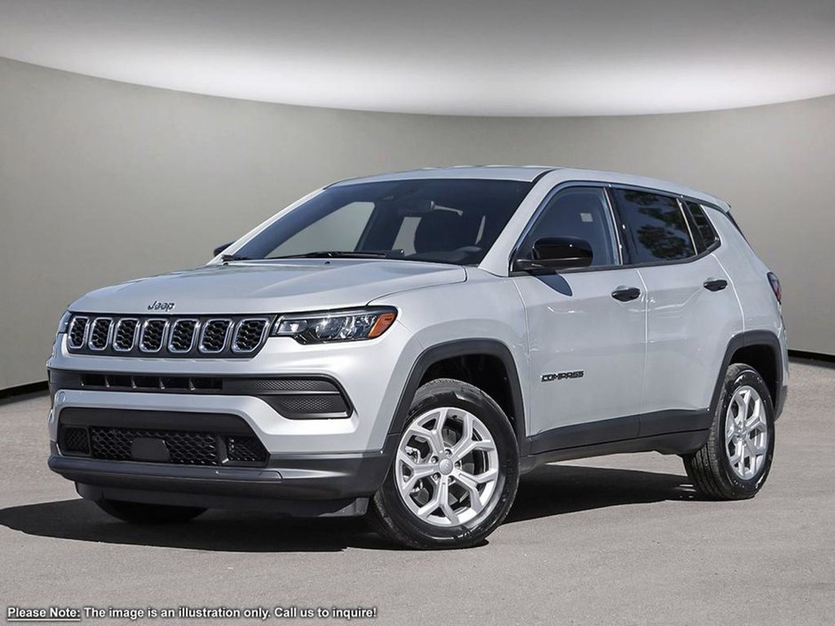 2025 Jeep Compass SPORT IN SILVER METALLIC EQUIPPED WITH A 2.0L TURBO I4 , 4X4 , 8SPD AUTO , TERRAIN MGMT , FCW , ACTIVE LANE MGMT , BACKUP CAM ,-0