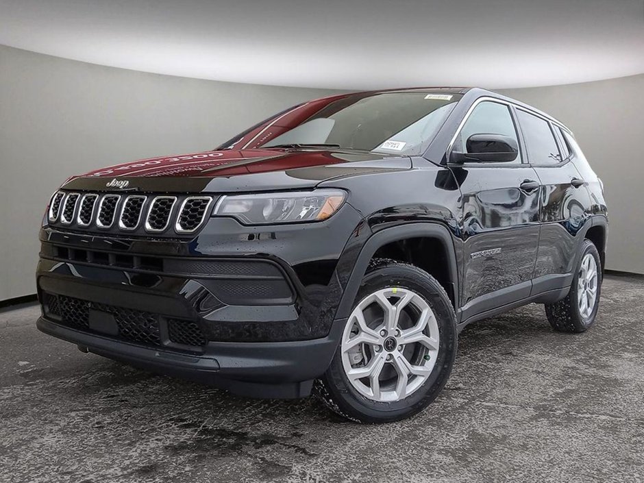 2025 Jeep Compass SPORT IN DIAMOND BLACK EQUIPPED WITH A 2.0L TUBRO I4 , 4X4 , 8SPD AUTO , TERRAIN MGMT , FCW , ACTIVE LANE MGMT , BACKUP CAM , AU-0