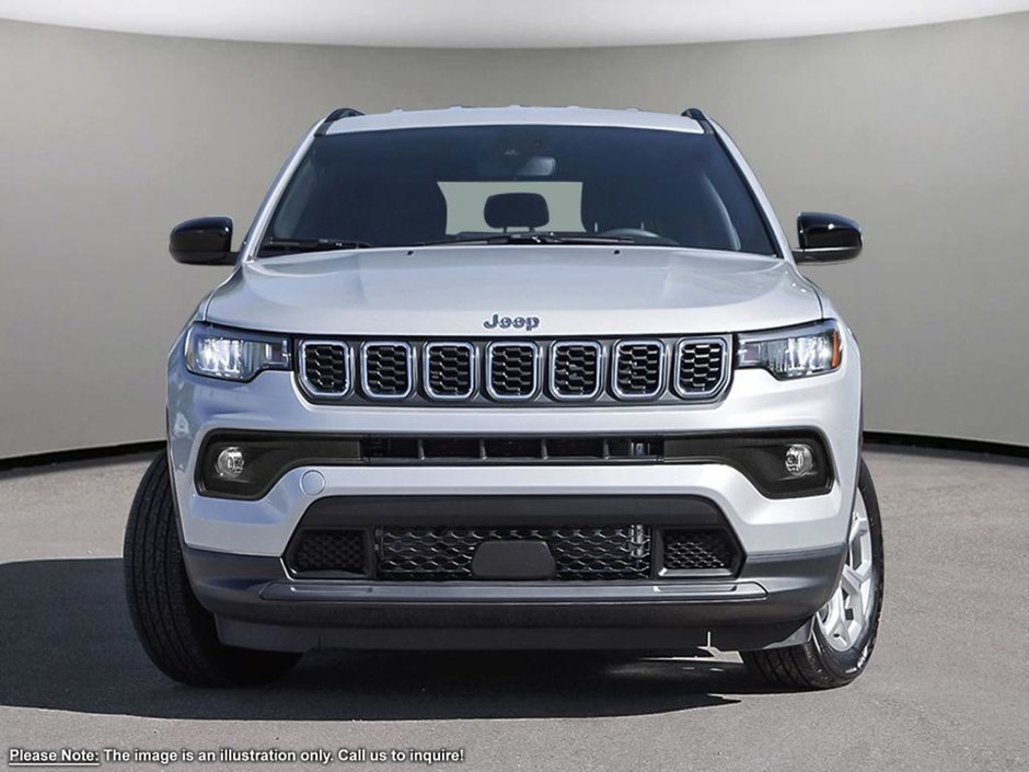 2025 Jeep Compass NORTH IN SILVER METALLIC EQUIPPED WITH A 2.0L TURBO I4 , 4X4 , 8SPD AUTO , TERRAIN MGMT , FCW , ACTIVE LANE MGMT , BACKUP CAM ,-1