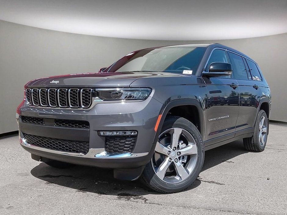 2024 Jeep Grand Cherokee L LIMITED IN BALTIC GREY EQUIPPED WITH A 3.6L V6 , 4X4 , 8SPD TF AUTO , 20INCH RIMS , PANO SUNROOF , LEATHERETTE HEATED SEATS + SW-0