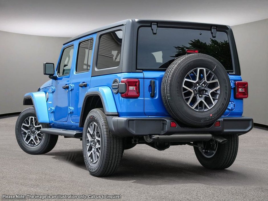 2024 Jeep Wrangler SAHARA IN HYDRO BLUE EQUIPPED WITH A 3.6L V6 , 4X4 , 8SPD TF AUTO , 4X4 , MCKINLEY LEATHER SEATS , SAFETY GROUP , 18INCH RIMS ,-3