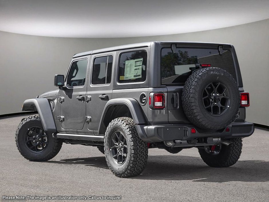 2024 Jeep Wrangler WILLYS IN GRANITE METALLIC EUQIPPED WITH A 3.6L V6 , 4X4 , 8SPD TF AUTO , SAFETY GROUP , TECH GROUP , CONVENIENCE GROUP , DANA W-3